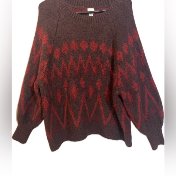 a new day Sweaters - a new day| Deep Burgundy and Red Sweater Women’s XXL
